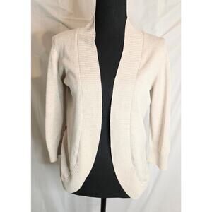 Verve ami Open Cardigan Sweater Women's Size M Beige Very Soft Long Sleeves